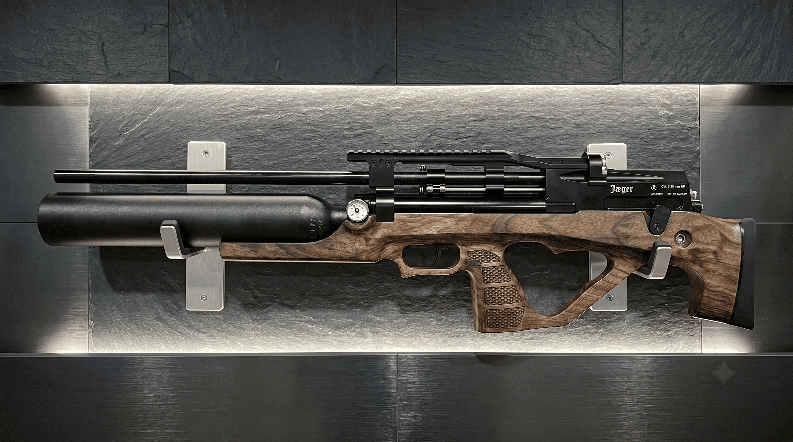 PCP Егерь с передним взводом Jager SP BullPup Колба (6.35 мм, дерево, 590 мм)