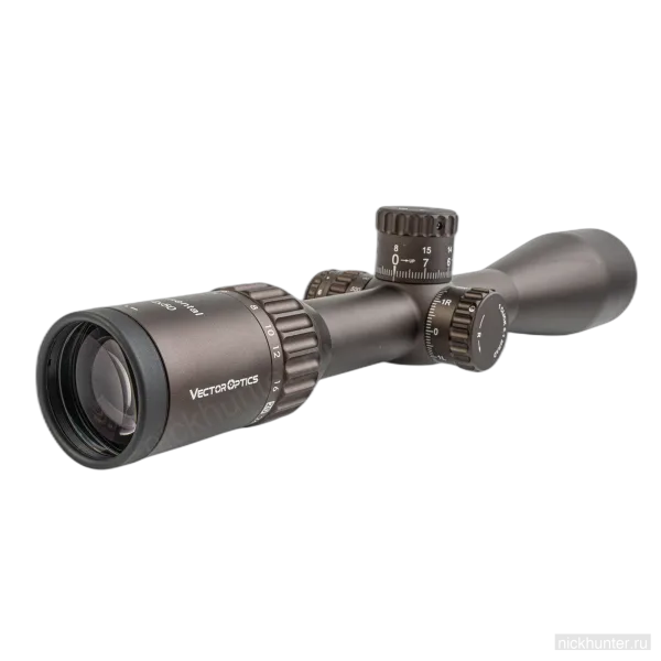 Continental x6 4-24x50 Coyote FDE спереди-сбоку, кольцо кратности в фокусе