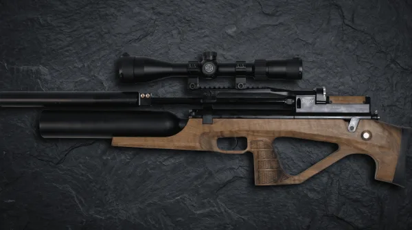 Jager SP Bullpup 5.5 мм полигонал — деревянная ложа и оптика в профиль
