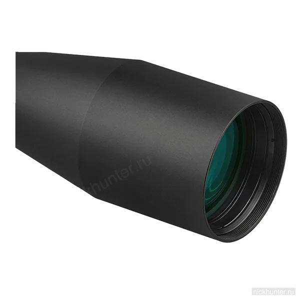 Объектив Discovery HD GEN2 4-24x50 крупным планом — зелёное просветление линзы