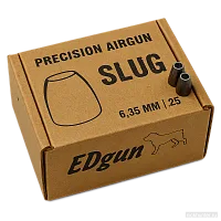 Коробка Edgun Slug 6.35 мм со стороны логотипа, пули стоят сверху