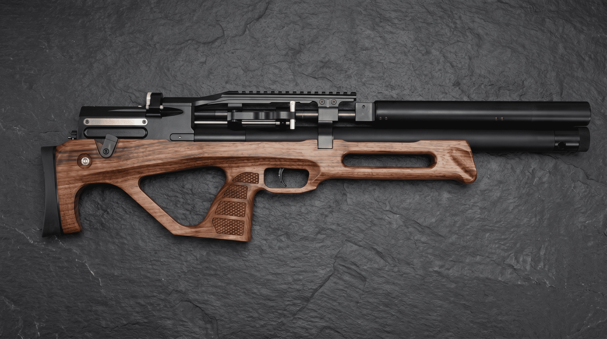 PCP Егерь с передним взводом Jager SP BullPup (6.35 мм, дерево, 590 мм) полигонал