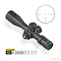 Discovery HD 4-24x50 SFIR FFP с врезкой прицельной сетки в чёрно-белом варианте