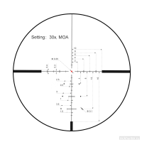 Разметка сетки Continental x6 5-30x56 SFP при кратности 30× в MOA