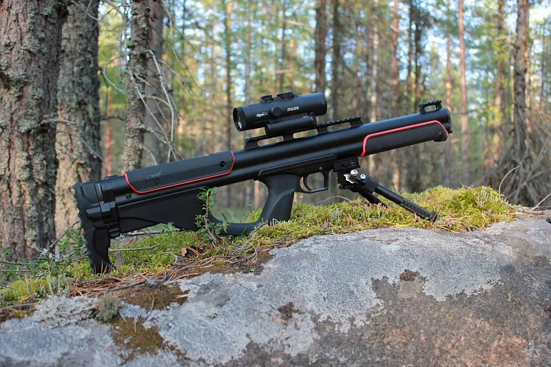 EDgun Fenix на каменной плите — компоновка булл-пап целиком