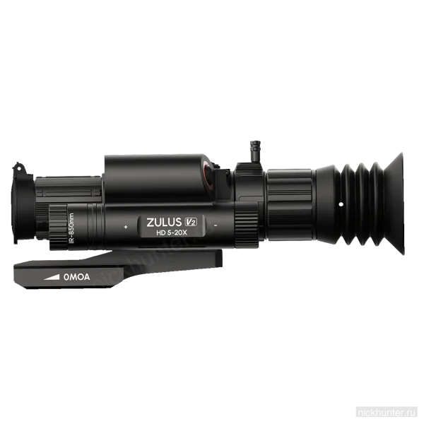 Цифровой прицел DNT ZULUS HD V2 5-20x на кронштейне 0 MOA, вид слева