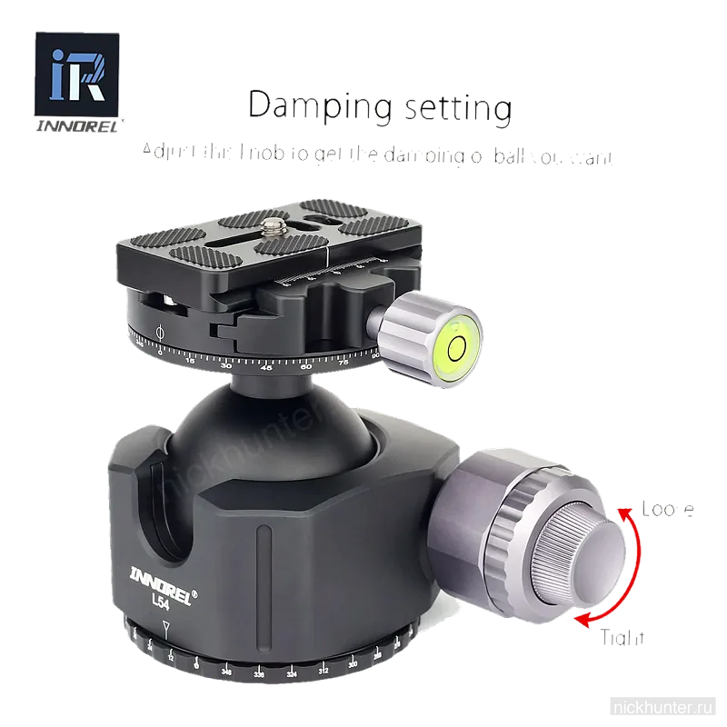 Регулировка демпфирования на головке Innorel L54, направление вращения маховика