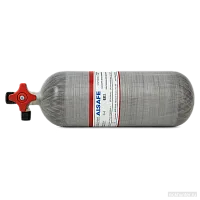 Вентильный узел баллона Alsafe 6,8 л: красный маховик и паспортная лента