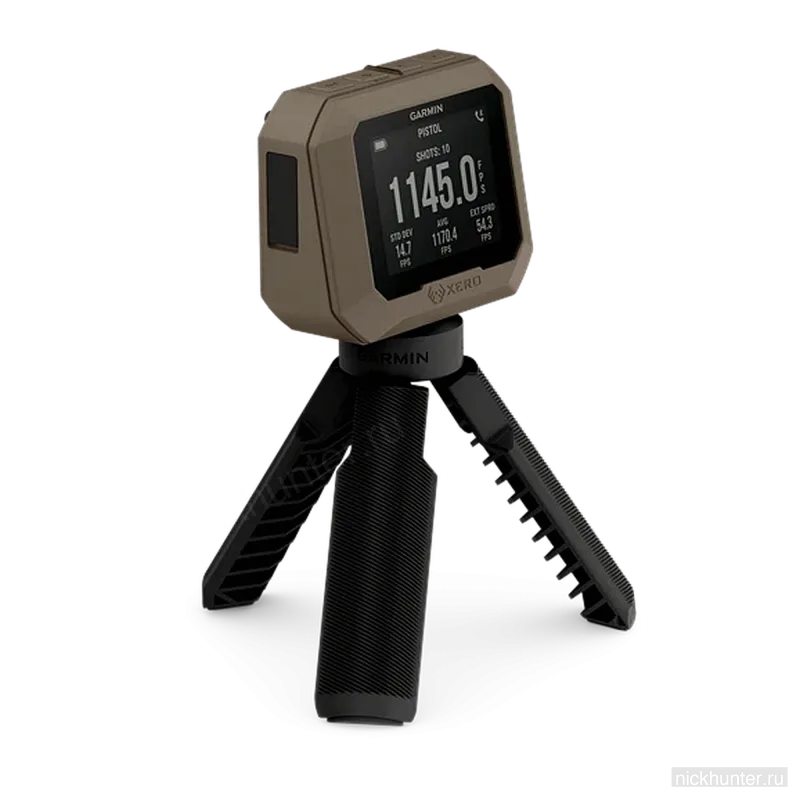 Garmin Xero C1 Pro набок — компактный корпус на складных ножках