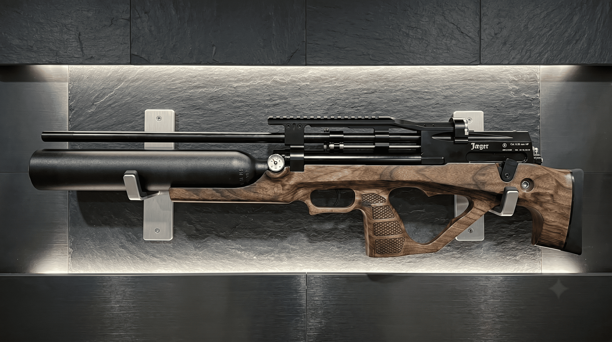 PCP Егерь с передним взводом Jager SP BullPup Колба (6.35 мм, дерево, 590 мм)