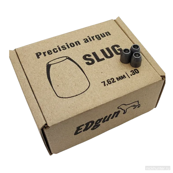 Коробка Edgun Slug 7.62 мм 3.01 г — маркировка калибра .30 на торце