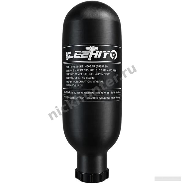 Колба высокого давления EDgun Леший 2 0,35 л Compact: этикетка с рабочим давлением 315 бар