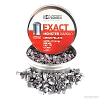 Открытая банка JSB Exact Monster 4.5 мм — пули высыпаны рядом