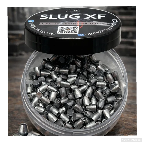 Банка XF Slug 7.62 мм 3.10 г с чёрной крышкой и наклейкой сверху