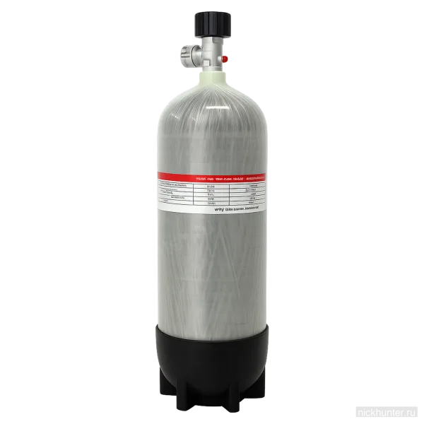 Баллон высокого давления Alsafe 6,8 л 300 бар с манометром для PCP — вид сбоку