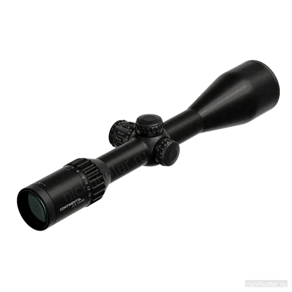 Vector Optics Continental x6 2.5-15x56 G4 под углом — раструб объектива крупно