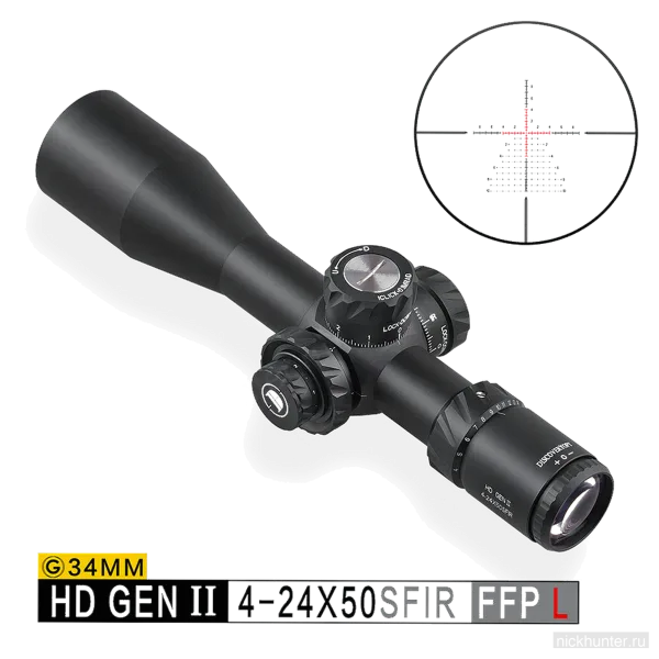 Discovery HD GEN II 4-24x50 SFIR FFP с врезкой сетки и красной подсветкой