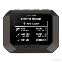 Экран Garmin Xero C2 со списком последних сессий