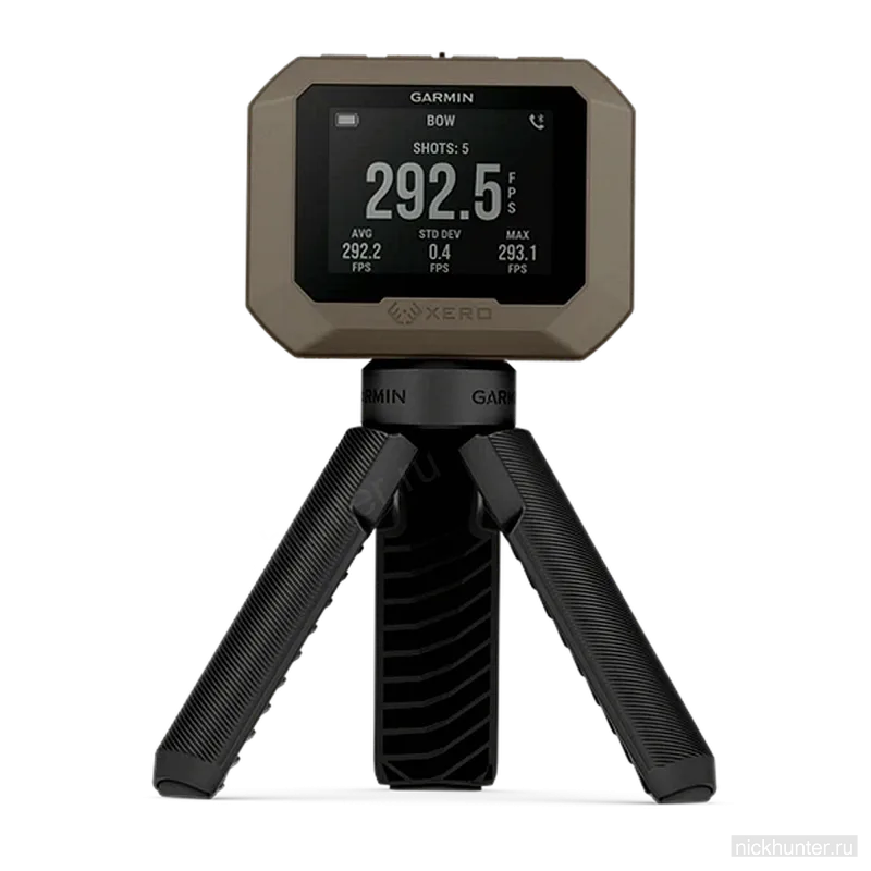 Garmin Xero C1 Pro показывает 292,5 м/с в режиме измерения