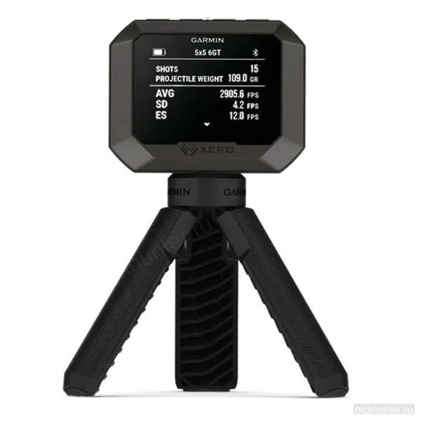 Экран Garmin Xero C2 с параметрами снаряда и средней скоростью серии