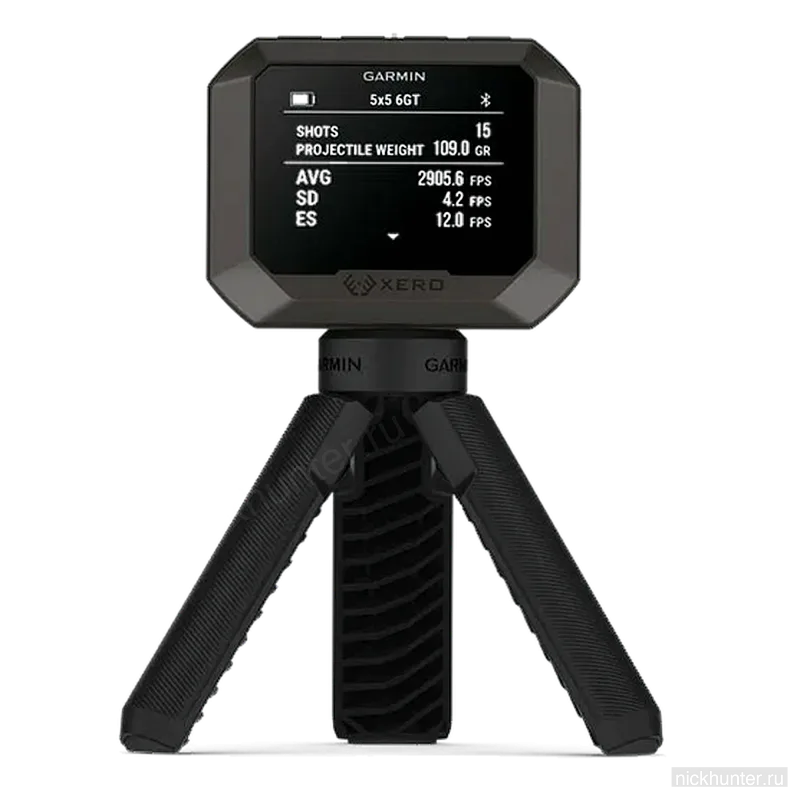 Экран Garmin Xero C2 с параметрами снаряда и средней скоростью серии